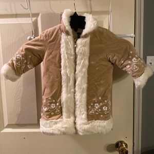 Baby Gap girls toddler coat cotton and faux fur